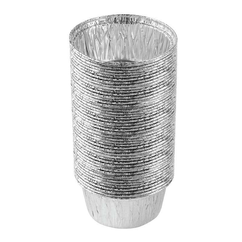 PLASTICPRO 3.5'' Inch Round Ramekins Muffin Cups Tin Foil Cupcake Pans Disposable Aluminum, Freezer & Oven Safe Pack of 100 - Image 1